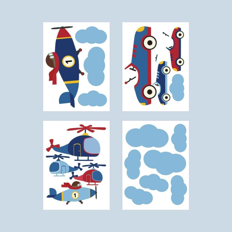 Retro voertuigen muurstickers overzicht