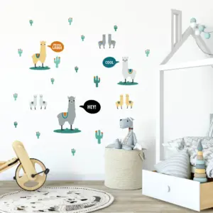 Lama muurstickers in de kinderkamer