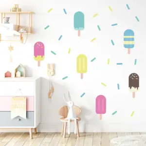 Iskrem muurstickers in de kinderkamer