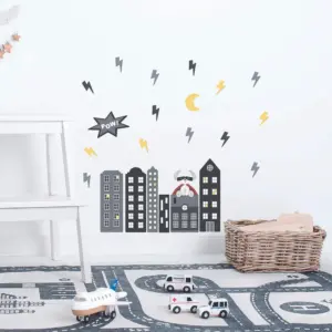 Superhelt muurstickers in de kinderkameret