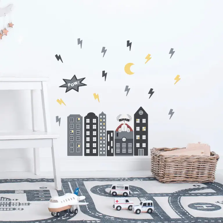 Superheld muurstickers in de kinderkamer