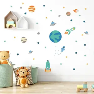 Verdensrom muurstickers in de kinderkamer