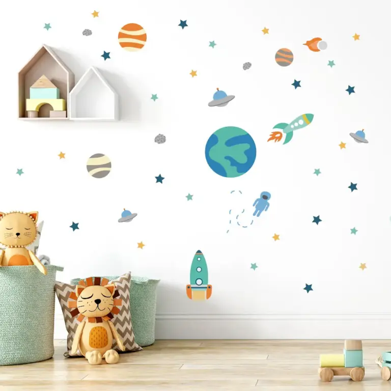 Verdensrom muurstickers in de kinderkamer