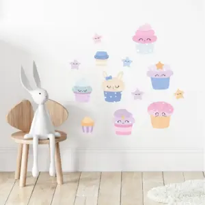 Cupcakes muurstickers in de kinderkamer
