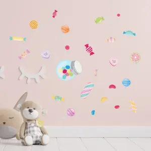 Snoep-muurstickers in de kinderkamer
