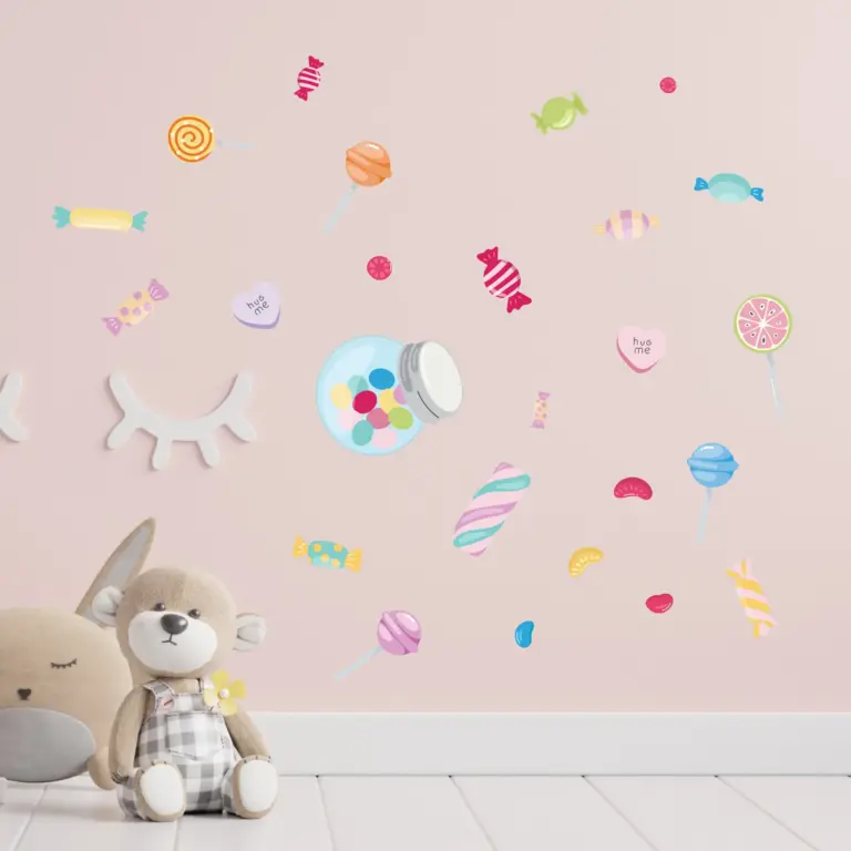 Snoep-muurstickers in de kinderkamer