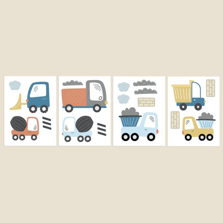 Graafmachines muurstickers complete set