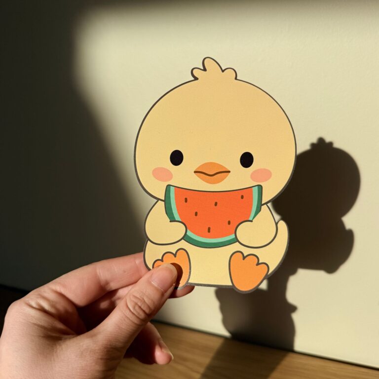 Ducky-eendje muursticker met watermeloen