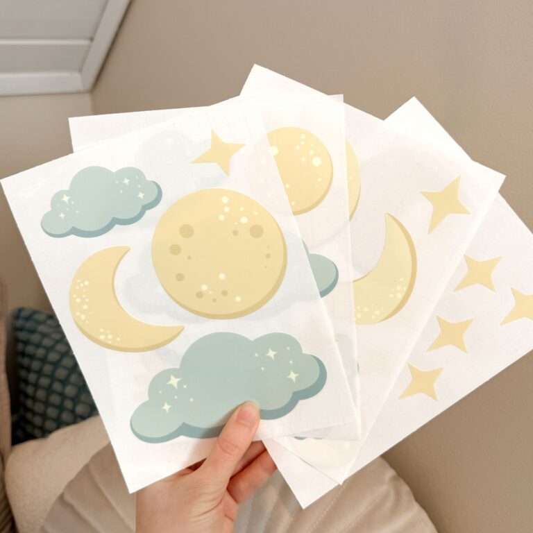 nachthemel glow-in-the-dark muurstickers in de kinderkamer