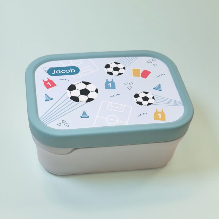 groen broodtrommel met voetbal design
