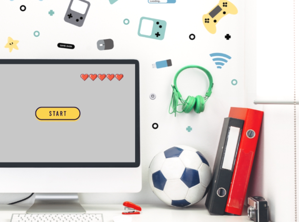 Van eenhoorns tot dinosaurussen: de 10 populairste muurstickers voor kinderen 6 Muurstickers met gaming- en techgadgets voor kinder- en tienerkamers.
