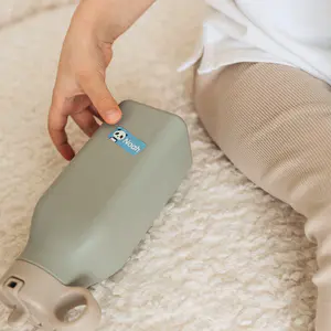 Personalized name label on a kids' water bottle