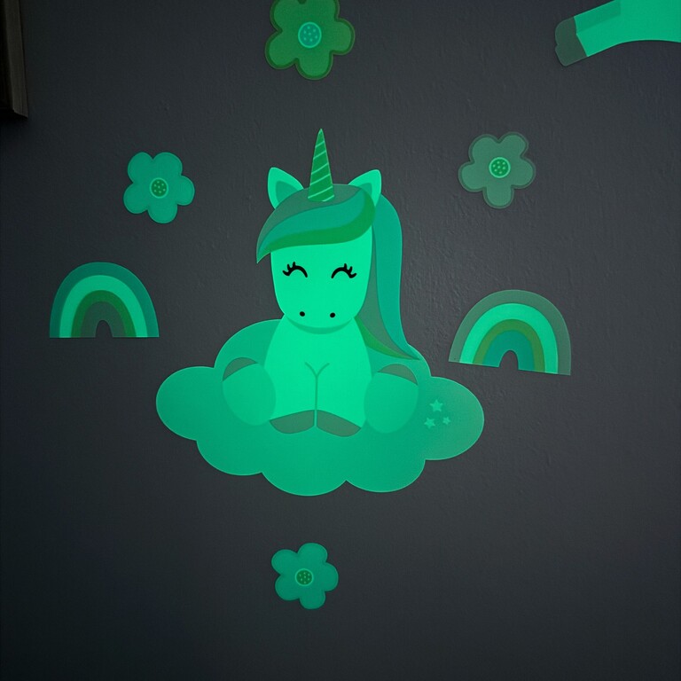 Lichtgevende muurstickers: Eenhoorns