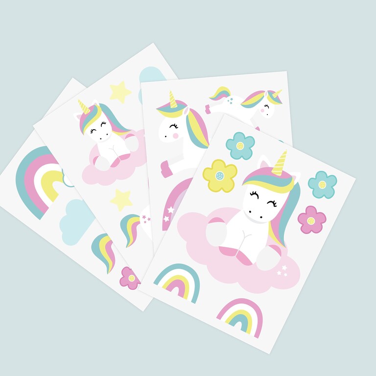 Lichtgevende muurstickers met eenhoorn