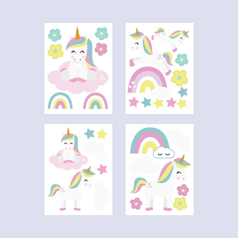 Eenhoorn-muurstickers verzameld