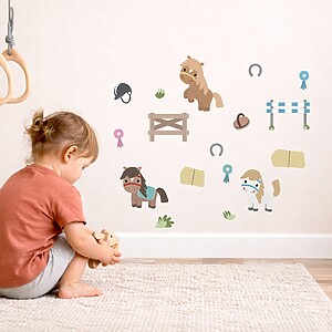 paarden-muurstickers in een kinderkamer