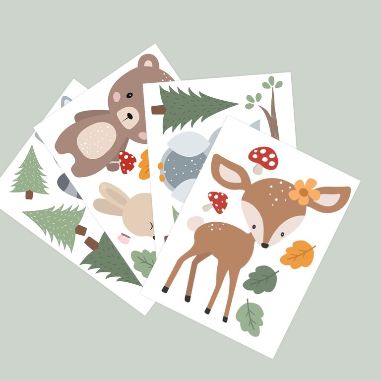 Muurstickers: Bosdieren